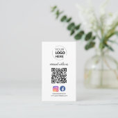 Maak verbinding met ons | QR-code sociale media wi Visitekaartje (Staand voorkant)