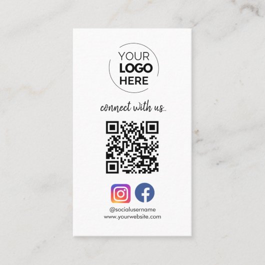 Maak verbinding met ons | QR-code sociale media wi Visitekaartje (Voorkant)