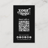 Maak verbinding met ons Social Media QR Code Black Visitekaartje (Voorkant)