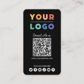 Maak verbinding met ons Social Media QR Code Black Visitekaartje (Voorkant)
