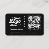 Maak verbinding met ons Social Media QR Code Black Visitekaartje (Voorkant)