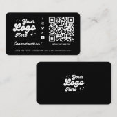 Maak verbinding met ons Social Media QR Code Black Visitekaartje (Voorkant / Achterkant)