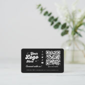 Maak verbinding met ons Social Media QR Code Black Visitekaartje (Staand voorkant)
