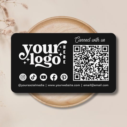 Maak verbinding met ons Social Media QR Code Black Visitekaartje