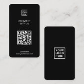 Maak verbinding met ons Social Media QR Code Black Visitekaartje (Voorkant / Achterkant)