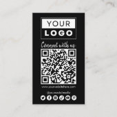 Maak verbinding met ons Social Media QR Code Black Visitekaartje (Voorkant)