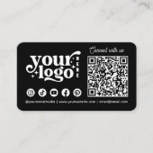 Maak verbinding met ons Social Media QR Code Black Visitekaartje (Voorkant)