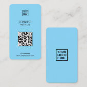 Maak verbinding met ons Social Media QR Code Blue Visitekaartje (Voorkant / Achterkant)