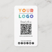 Maak verbinding met ons Social Media QR Code White Visitekaartje (Voorkant)