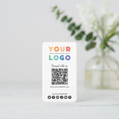 Maak verbinding met ons Social Media QR Code White Visitekaartje (Staand voorkant)
