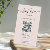 Maak verbinding met ons Social Media Script Reclamebord Met Voetstuk