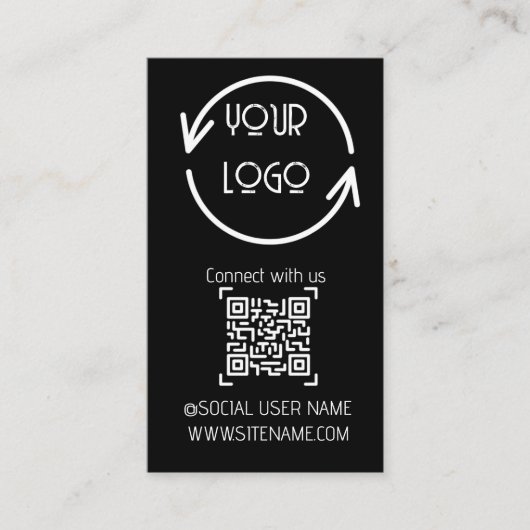 Maak verbinding met ons, sociale media QR Code Bla Visitekaartje (Voorkant)