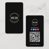 Maak verbinding met ons | Sociale media — QR-code  Visitekaartje (Voorkant / Achterkant)