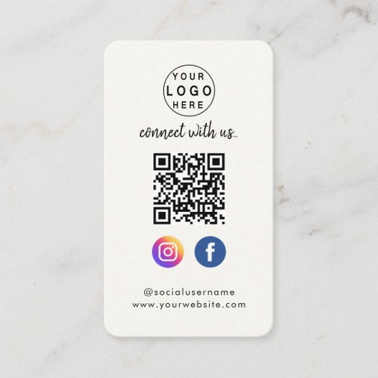 Maak verbinding met ons | Sociale media QR-code Wi Visitekaartje (Voorkant)