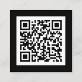 Maak verbinding met ons | Sociale media QR-code zw Vierkante Visitekaartje (Achterkant)