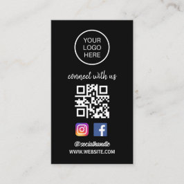 Maak verbinding met ons | Sociale media QR-code zw Visitekaartje