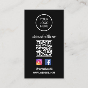Maak verbinding met ons Sociale media QR-code zw Visitekaartje
