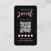 Maak verbinding met ons sociale media QR-code zwar Visitekaartje (Voorkant)