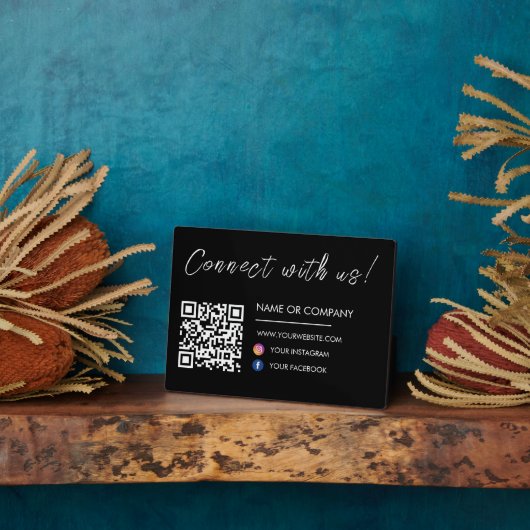 Maak verbinding met ons Website Qr Code Social Med Fotoplaat (Zijkant)