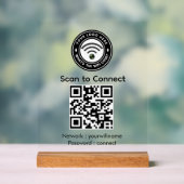 Maak verbinding met Wi‑Fi QR-codebord | Wi‑Fi Acryl Bord (Neutraal)