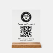 Maak verbinding met Wi‑Fi QR-codebord | Wi‑Fi Acryl Bord (Voorkant)