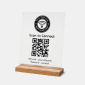 Maak verbinding met Wi‑Fi QR-codebord | Wi‑Fi Acryl Bord (Hoek)