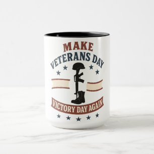 Maak Veteranendag weer Overwinningsdag Patriottisc Mok