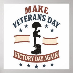 Maak Veteranendag weer Victory Day Patriottisch Poster