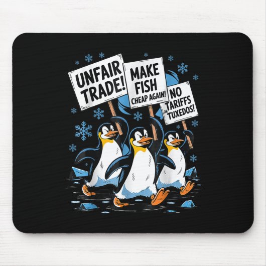 Maak vis weer goedkoop! Grappig Verzet Pinguïn Muismat (Voorkant)