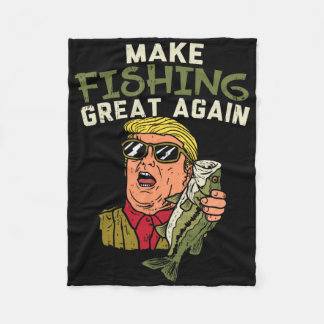 Maak Vissen Groot Again Trump Grappige Visser Ang Fleece Deken