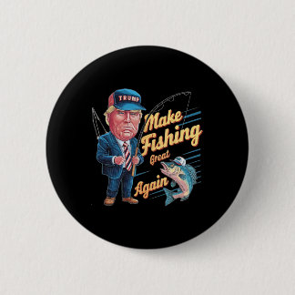 Maak Vissen Groot Again Trump Grappige Visser Ang Ronde Button 5,7 Cm