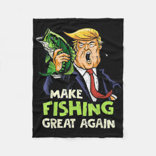 Maak Vissen Groot Opnieuw Trump Visser Ondersteuni Fleece Deken