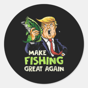 Maak Vissen Groot Opnieuw Trump Visser Ondersteuni Ronde Sticker