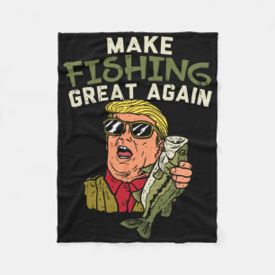 Maak vissen weer geweldig Amerika Trump Grappige v Fleece Deken