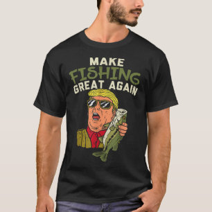Maak vissen weer geweldig Amerika Trump Grappige v T-shirt