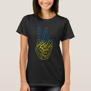 Maak vrede niet oorlog vredesteken symbool 6 t-shirt