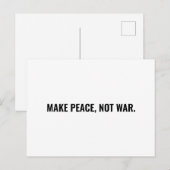 Maak vrede niet oorlog wit zwart minimalistisch ge briefkaart (Voorkant / Achterkant)