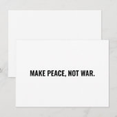 Maak vrede niet oorlog wit zwart minimalistische k (Voorkant / Achterkant)