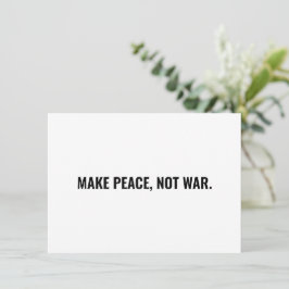 Maak vrede niet oorlog wit zwart minimalistische k