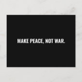 Maak vrede niet oorlog zwart wit minimalistisch ge briefkaart (Voorkant)