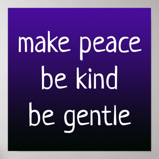 "Maak vrede, wees aardig, wees arm" op Paars Poste Poster (Voorkant)