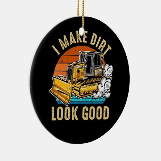 Maak vuil er goed uitzien graafmachine voertuigbou keramisch ornament (Rechts)