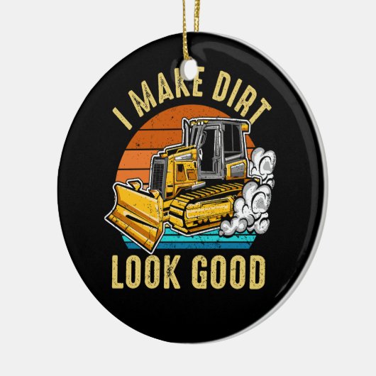 Maak vuil er goed uitzien graafmachine voertuigbou keramisch ornament (Links)