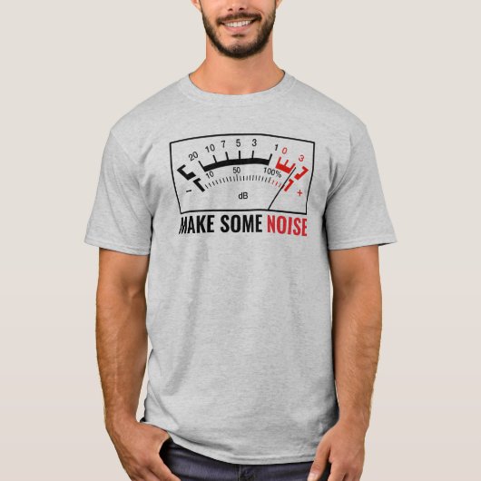Maak wat geluid: Stereo dB Meter T-shirt (Voorkant)