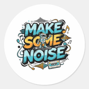 Maak wat herrie Retro DJ Robot Sticker