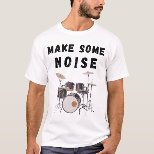 Maak wat lawaai: drums t-shirt (Voorkant)