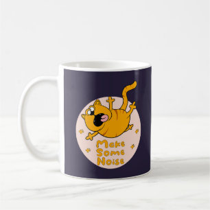 Maak wat ruis van Kawaii Funny oranje kat die spri Koffiemok