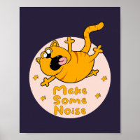 Maak wat ruis van Kawaii Funny oranje kat die spri
