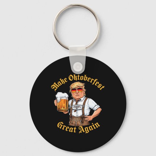 Maak weer geweldig Grappige Trump Drink Bier Prost Sleutelhanger (Voorkant)