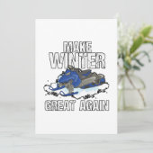 Maak Winter weer geweldig Snowmobile Ski Gift Feestdagenkaart (Staand voorkant)